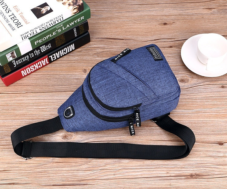 Casual Youth Korean Style Shoulder Bag Men's Oxford Cloth Messenger Bag Blue Infinite Avenue