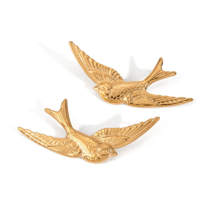 Stainless Steel Vintage Bird Swallow Earrings Infinite Avenue