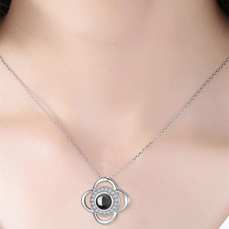 Hot Valentine's Day Gifts Metal Rose Jewelry Gift Box Necklace For Wedding Girlfriend Necklace Gifts Silver C Infinite Avenue