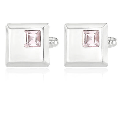 Alloy Spot Drill Fashion Men's Square Cufflinks XK1538 Pink Alloy Infinite Avenue