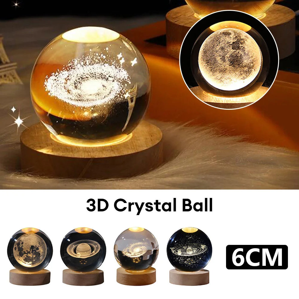 Luminous Starry Sky Crystal Ball – Moon Night Light & Gift Infinite Avenue