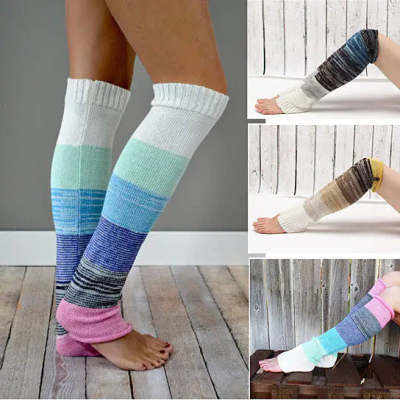 Multicolor Striped Long Wool Knee Socks – Warm & Cozy Infinite Avenue