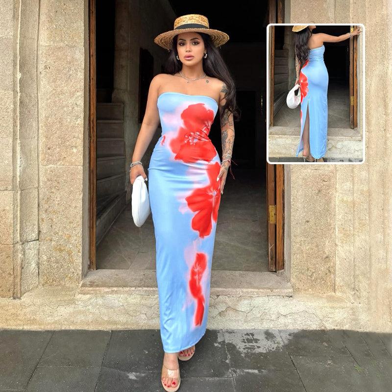 Slim Slit Tube Long Dress - Women’s Summer Party Beachwear - Infinite Avenue