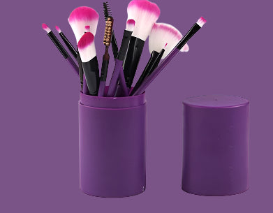 12-Piece Makeup Brush Set Purple 12 PC Brush Set Infinite Avenue