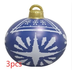 60CM Inflatable PVC Christmas Ball – Outdoor Tree Ornament Blue 3PCS 60cm Infinite Avenue