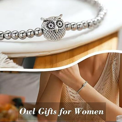 Women's Owl Bracelet English Blessing Cardboard Infinite Avenue