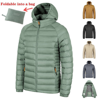 Men’s Lightweight Hooded Winter Jacket – Warm, Portable, with Pockets Infinite Avenue