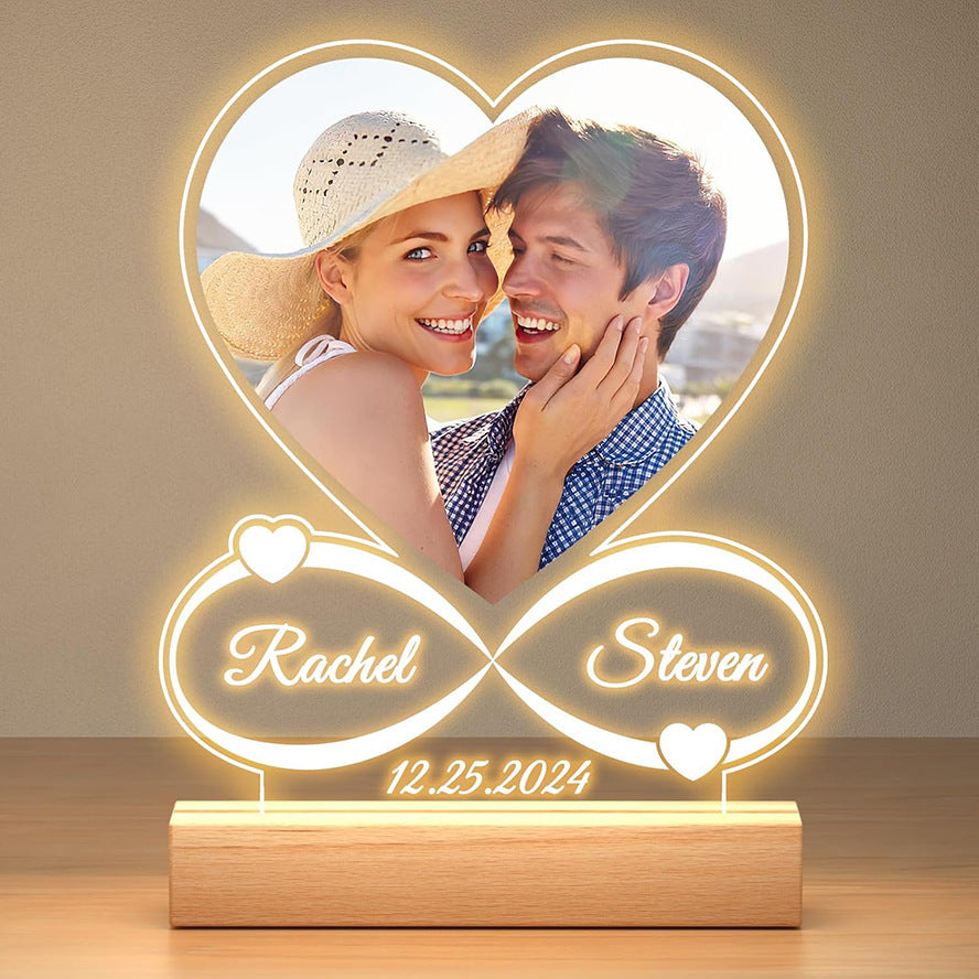 Valentine's Day Night Light Acrylic Color Printing Photo Personalized Ornament 1 Style Infinite Avenue