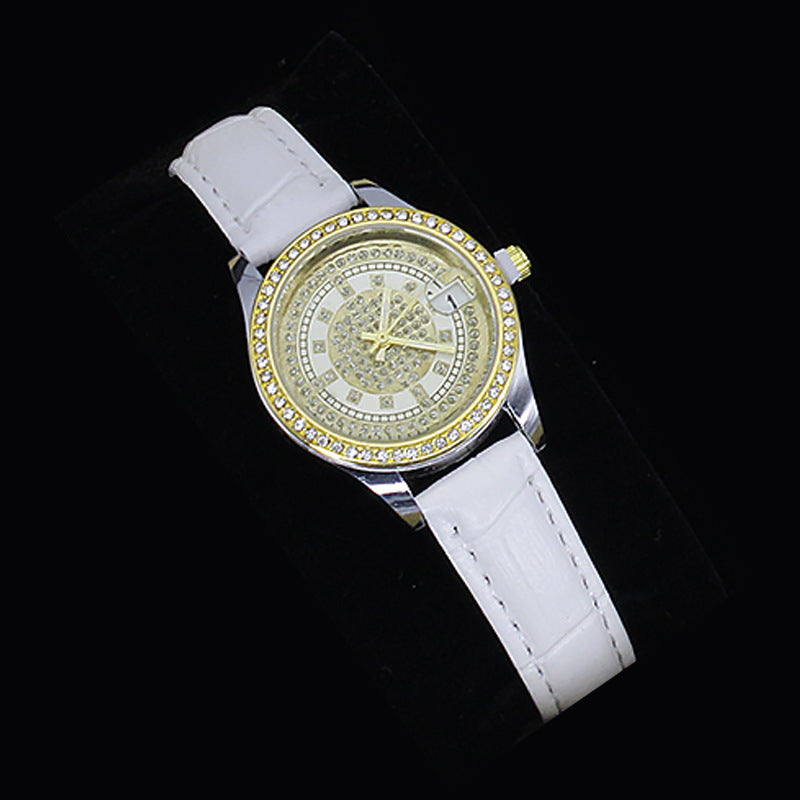 New Ladies Watch Good-looking Cross-border Valentine's Day Watch Jewelry Suit With Decoration White Face White Strap Watch Infinite Avenue