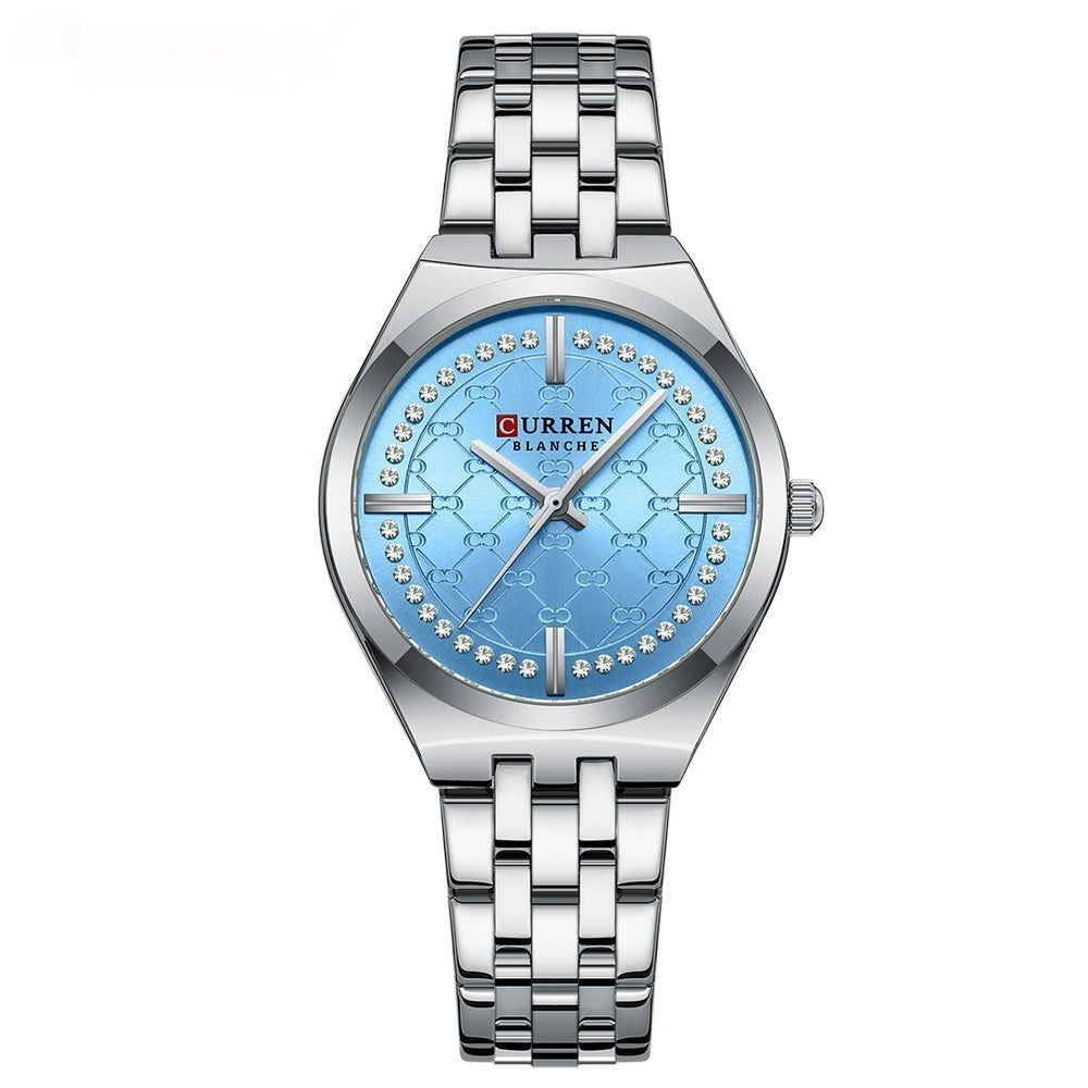 Quartz Hot Waterproof Women's Watch White Shell Blue Infinite Avenue