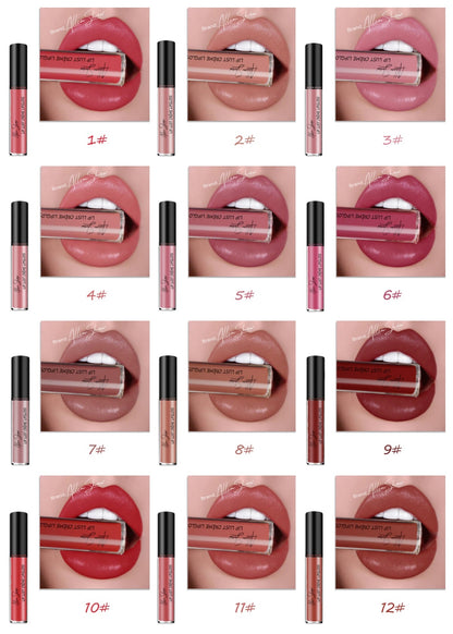 Silky Cream Lip Gloss – Cross-Border Exclusive 12 Piece Set Infinite Avenue