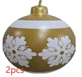 60CM Inflatable PVC Christmas Ball – Outdoor Tree Ornament Snowflakes 2PCS 60cm Infinite Avenue