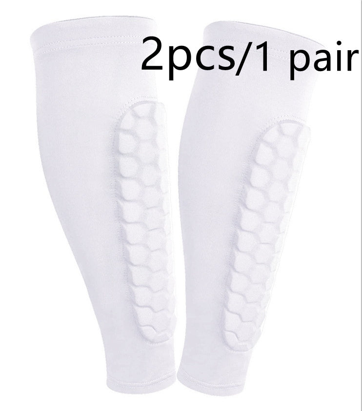 Honeycomb Shank Protection Foot Sock Men's Anti-collision Non-slip White One Pack 2PCS Infinite Avenue