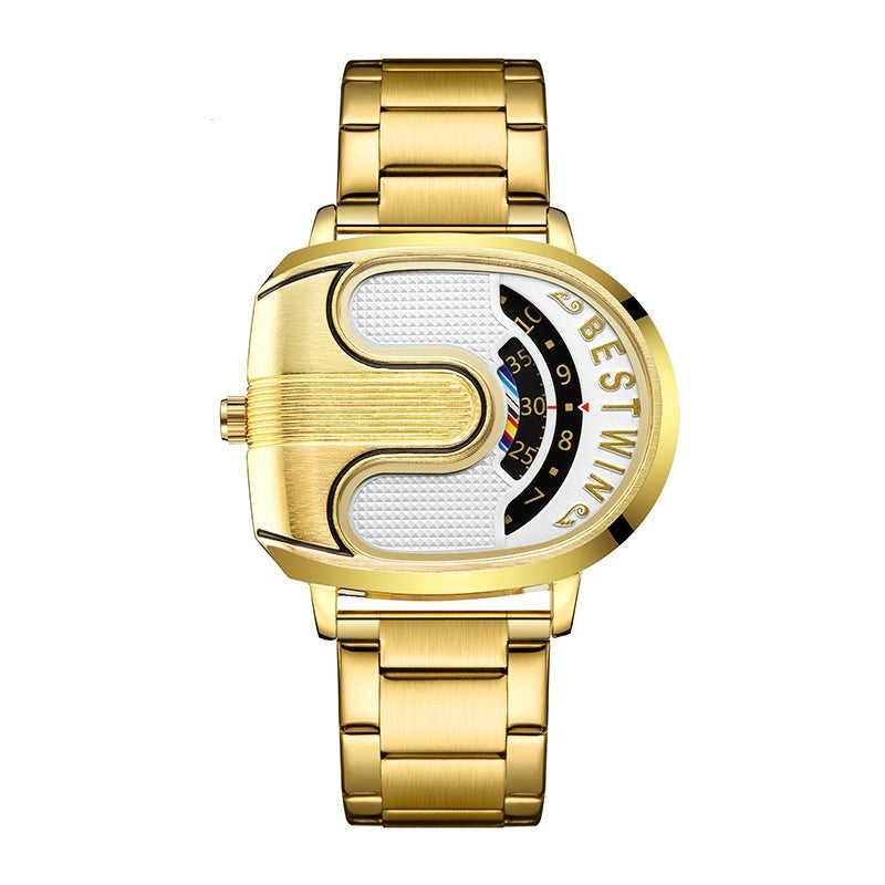 Men's U-shaped Fashion Watch Golden White Infinite Avenue