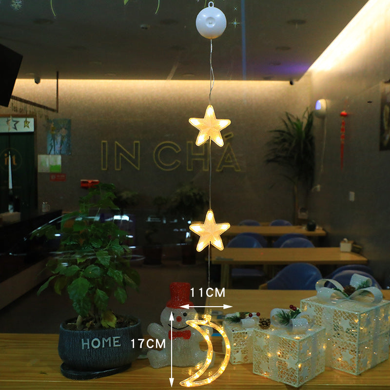 3pcs LED Star Lights – Christmas Tree & Window Hanging Ornaments Three Pendants Moon Infinite Avenue