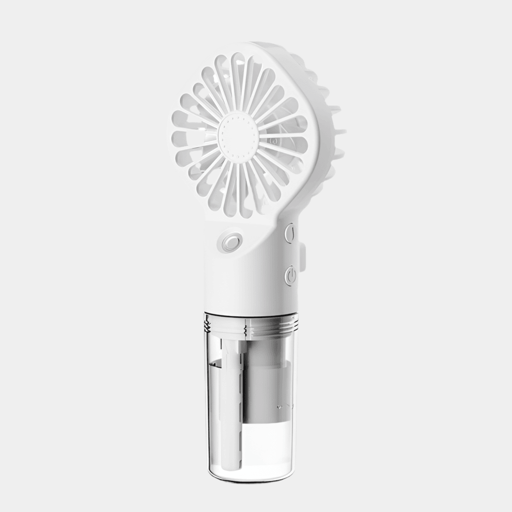 Portable 4-Speed Mist Fan: Handheld USB Rechargeable Summer Cooler - Infinite Avenue