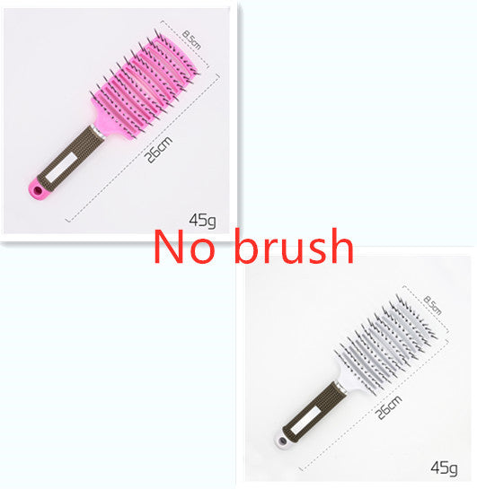 Hairbrush Anti Klit Brushy Haarborstel Women Detangler Hair Brush Bristle Nylon Scalp Massage Teaser Hair Brush Comb White pink No brush Set Infinite Avenue