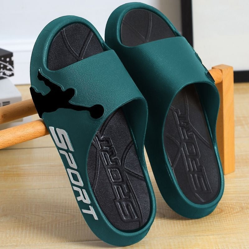 Men's Outdoor Wear Summer Thick-soled Basketball Fashion Slippers Wear-resistant LFY911 Dark Green Infinite Avenue