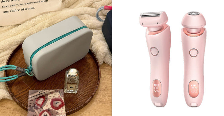 2-in-1 USB Rechargeable Epilator & Trimmer – Women’s Body Shaver Pink and Lake Green set USB Infinite Avenue