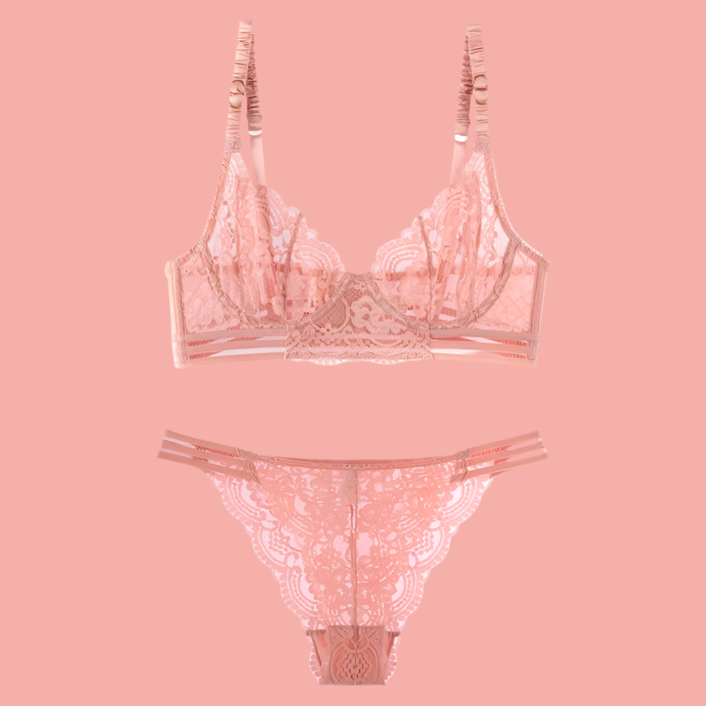 Women’s Breathable Lace Underwear Set Pink Infinite Avenue