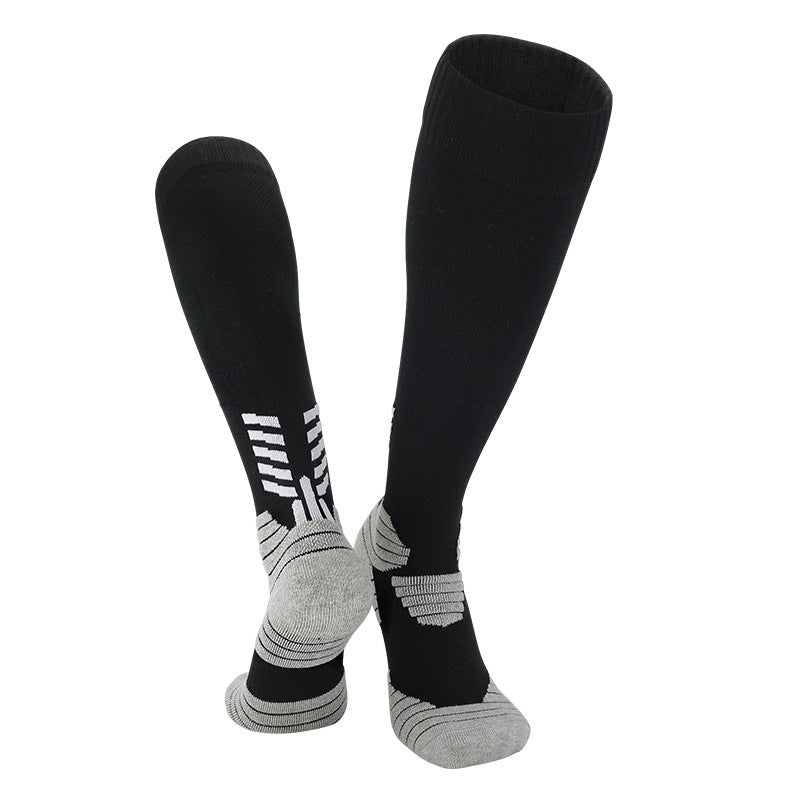 Men's High Non-Slip Soccer Training Socks Black Infinite Avenue