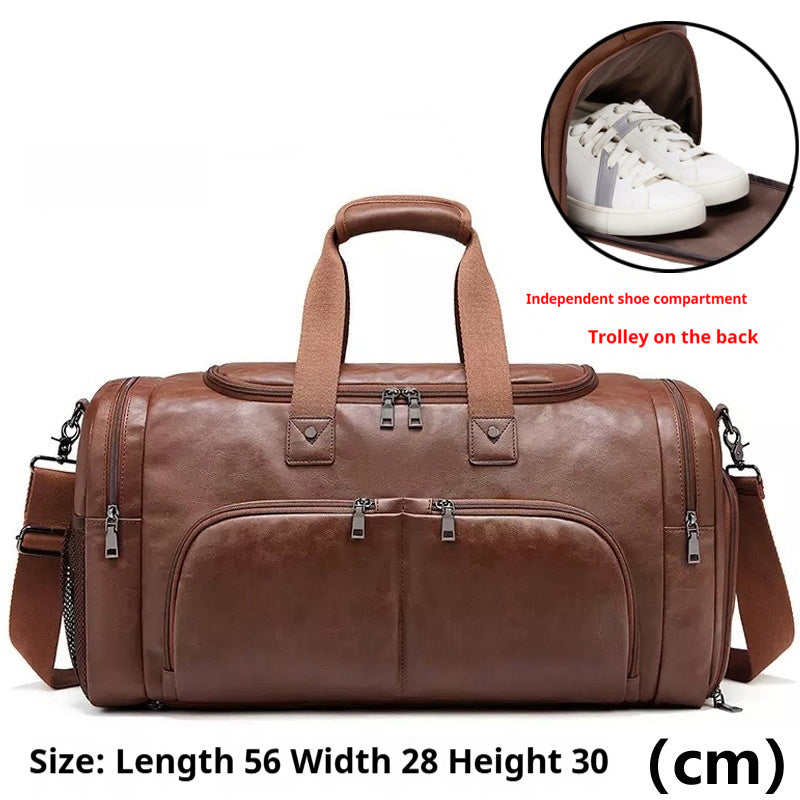 Men's Portable Travel Bag Crossbody Business Short Distance Business Bag Large Capacity Brown 56X28X30CM Infinite Avenue