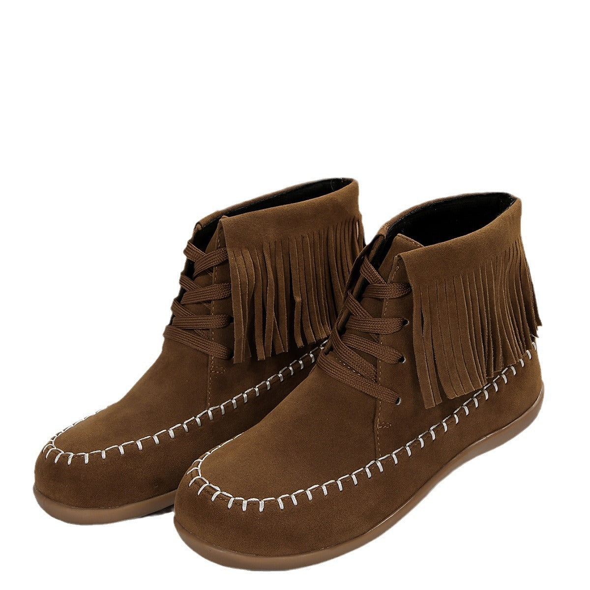 Plus Size Tassel Lace-up Booties Female Infinite Avenue