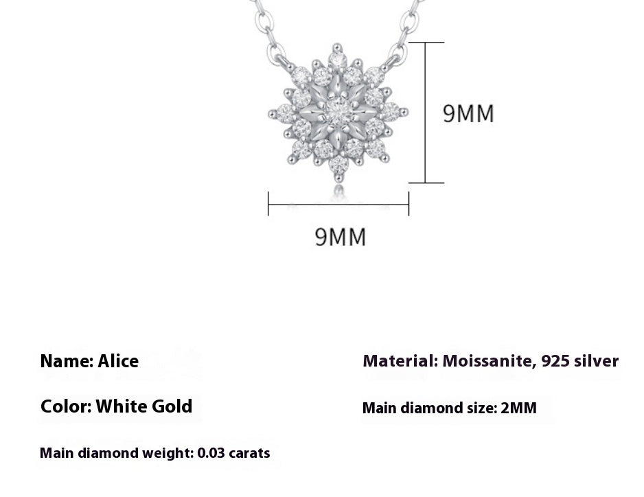 Fashion Moissanite Silver SUNFLOWER Pendant Infinite Avenue