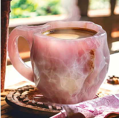 400ml Resin Crystal Coffee Mug – Elegant Cup for Home & Office Pink 10cm High No inner liner Infinite Avenue