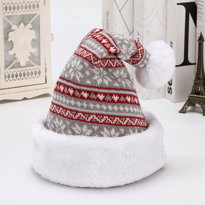 Knitted Snowflake Deer Christmas Hat Red And Gray Snowflake Infinite Avenue