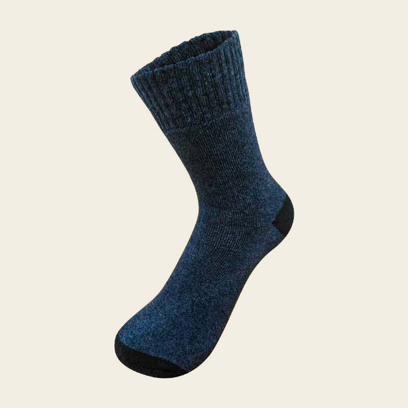 Men's Winter Fleece-Lined Thick Socks Navy Blue Free Size Infinite Avenue