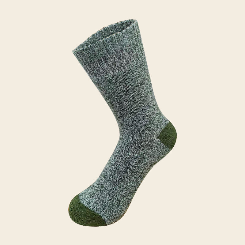 Men's Winter Fleece-Lined Thick Socks Army Green Free Size Infinite Avenue