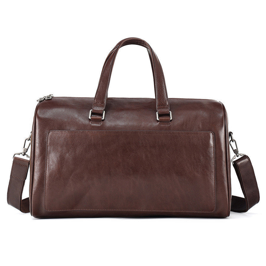 Men's Retro Leather Travel Bag – Portable & Stylish Vegetable Tan Brown Infinite Avenue