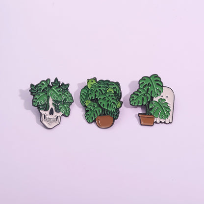 Skull Ghost Plant Series Brooch Decorations Top Backpack Punk Badge Gift Infinite Avenue