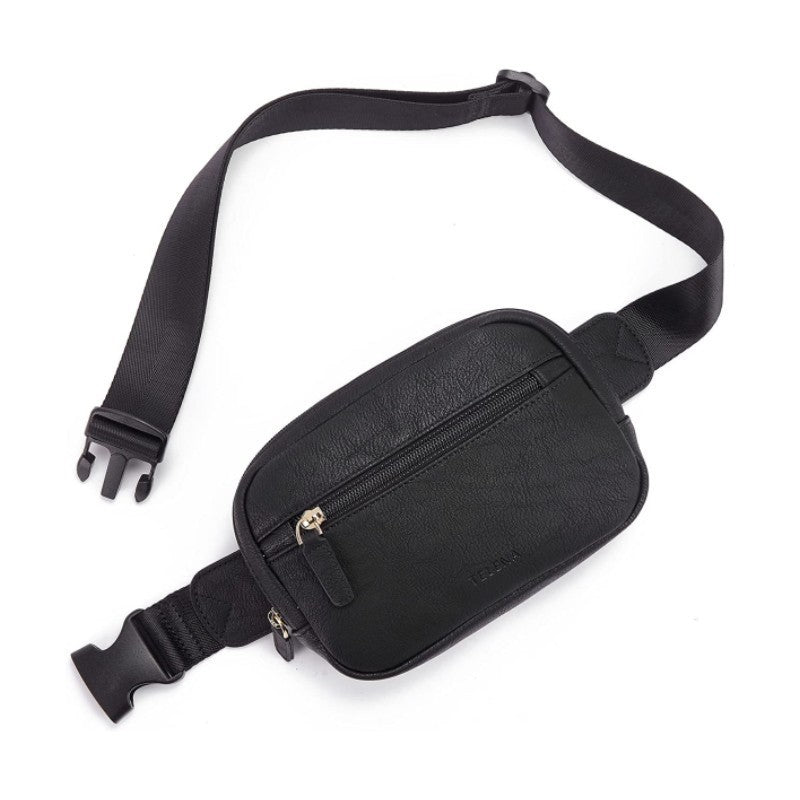 PU Leather Waist Bag – Adjustable Shoulder Strap Black Infinite Avenue