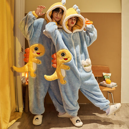 Cute Cartoon One-Piece Pajamas – Plush Winter Home Wear Color2805 Infinite Avenue