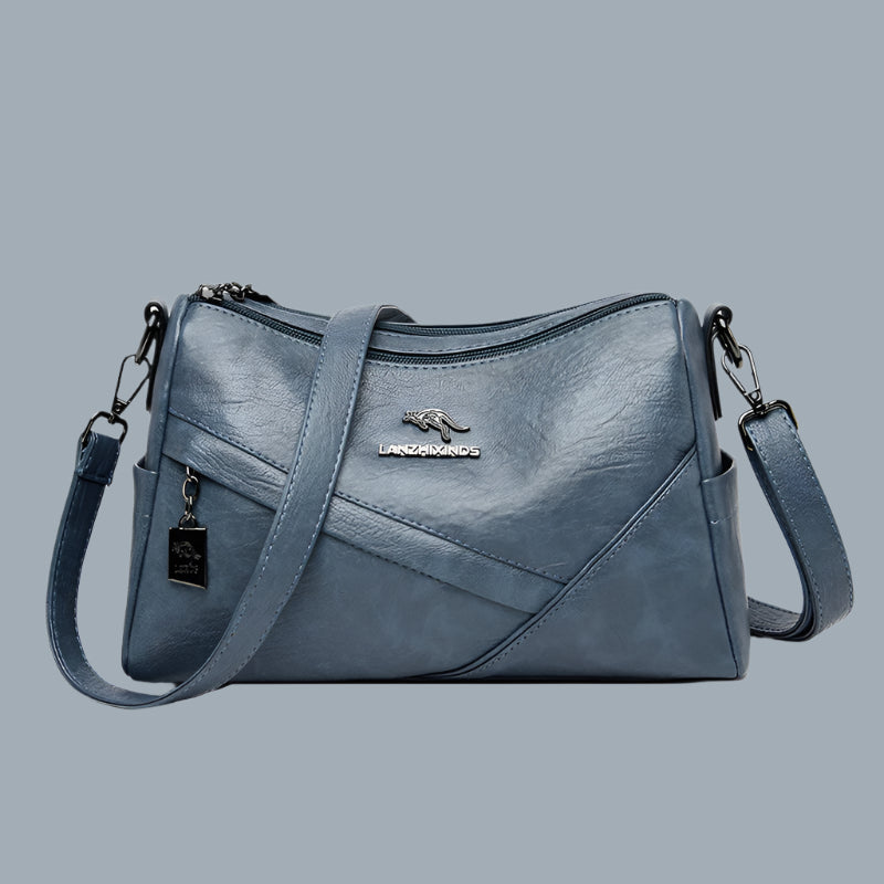 New Soft Leather Shoulder Bag – Large-Capacity Crossbody Lake Blue Infinite Avenue