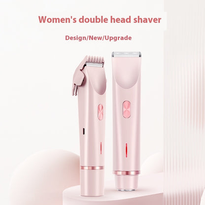 2 In 1 Hair Remover Women's Double Head Shaver Private Pubic Hair Trimmer Electric Razor Wet Dry Electric Body Hair Infinite Avenue