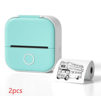 Portable Mini Thermal Label & Photo Printer – Bluetooth Compatible All green 2pcs USB Infinite Avenue