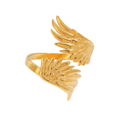 Stainless Steel Angel Wings Ring Niche Retro Infinite Avenue