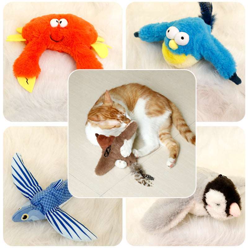 Pet Plush Toy Making Sound Electric Fish Jumping Winged Bird Infinite Avenue