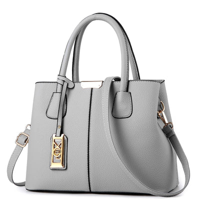 One-shoulder Crossbody Iron Pendant Decorative Large Capacity Handbag Gray Infinite Avenue