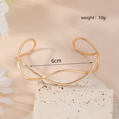 Metal Twist Geometric Knot Winding Hollow Open-end High-grade Light Luxury Personality Fashion Ladies' Bracelet 4Style Bracelet Pure Natural Infinite Avenue