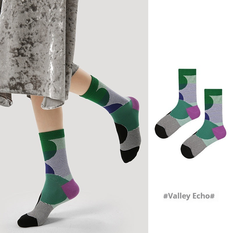 Vintage Court Style Mid-Length Socks Valley Echo Average Size Infinite Avenue