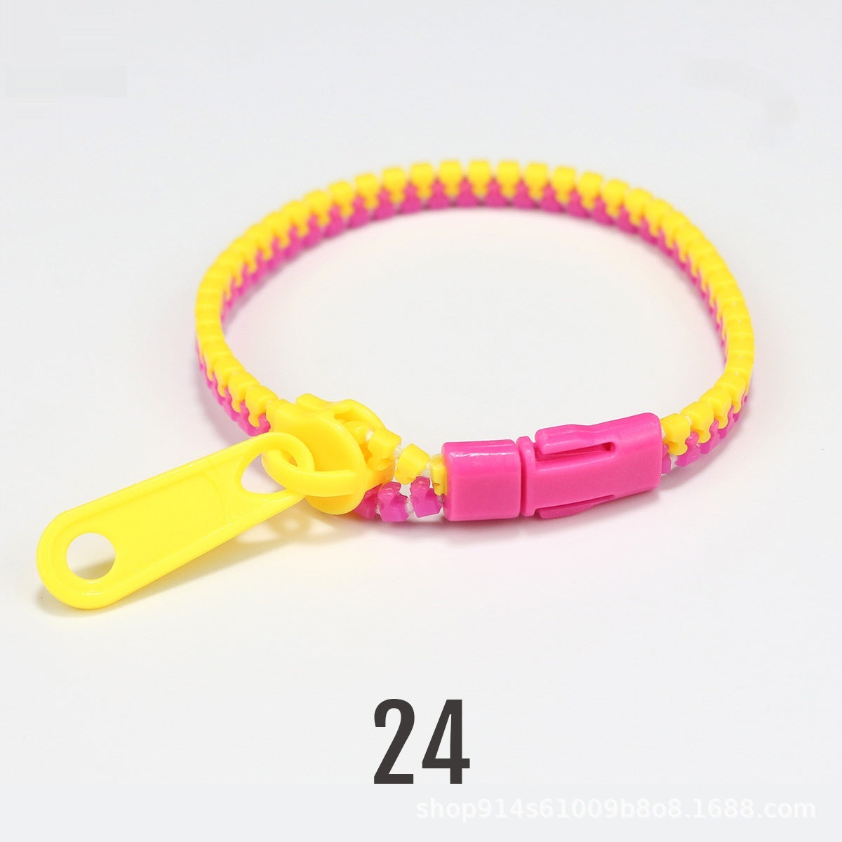 No 5 Two-color Children's Zipper Bracelet Yellow Rose 10PCs Bracelet Infinite Avenue