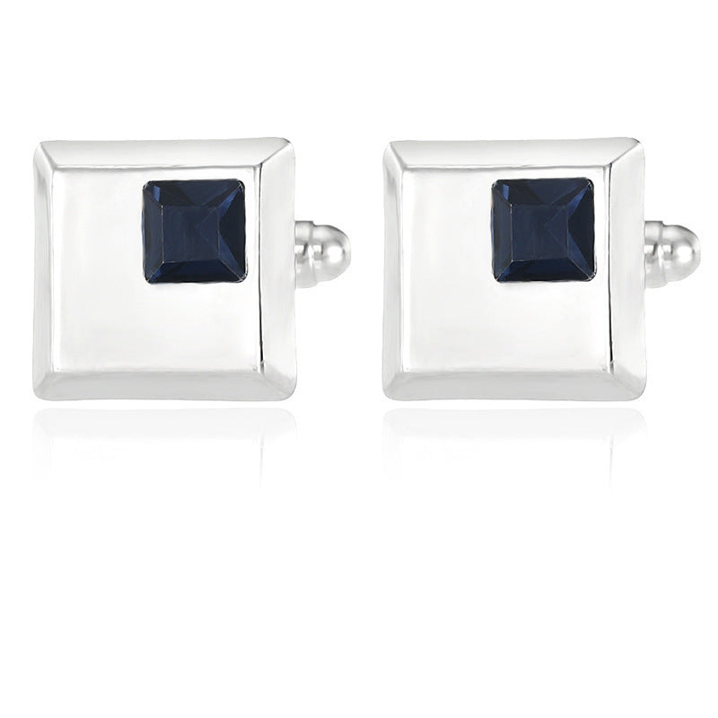 Alloy Spot Drill Fashion Men's Square Cufflinks XK1538 Blue Black Alloy Infinite Avenue