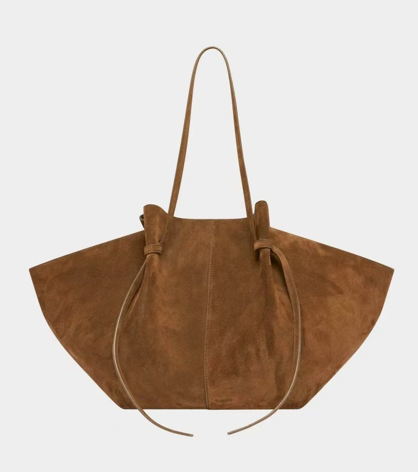 Women's Suede Shoulder Tote Bag – Large Capacity, Portable Coffee 21x15x37CM Infinite Avenue