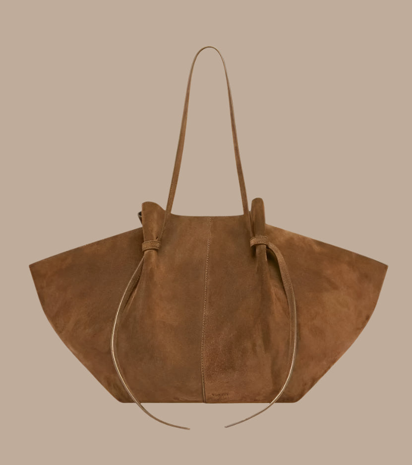 Women's Suede Shoulder Tote Bag – Large Capacity, Portable Coffee 21x15x37CM Infinite Avenue