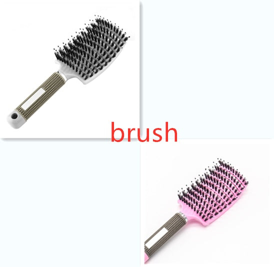 Hairbrush Anti Klit Brushy Haarborstel Women Detangler Hair Brush Bristle Nylon Scalp Massage Teaser Hair Brush Comb White pink Brush Set Infinite Avenue