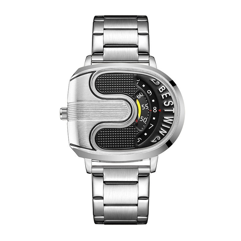 Men's U-shaped Fashion Watch White Black Infinite Avenue